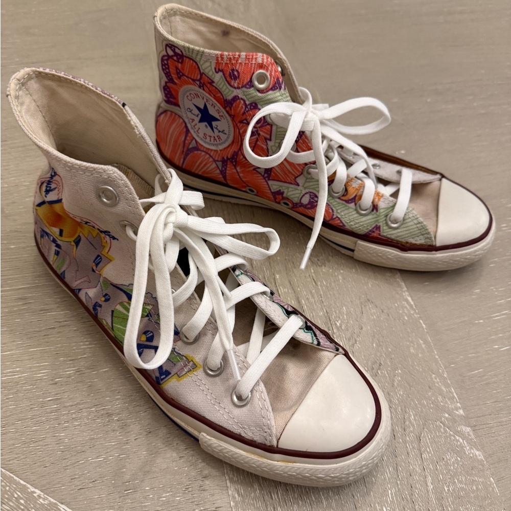 Converse Women's Artistic Graffiti High-Top Sneakers - White and Multicolor